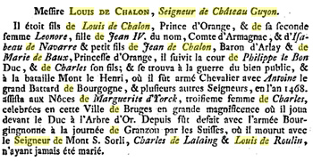 Archive de la famille de Chalon